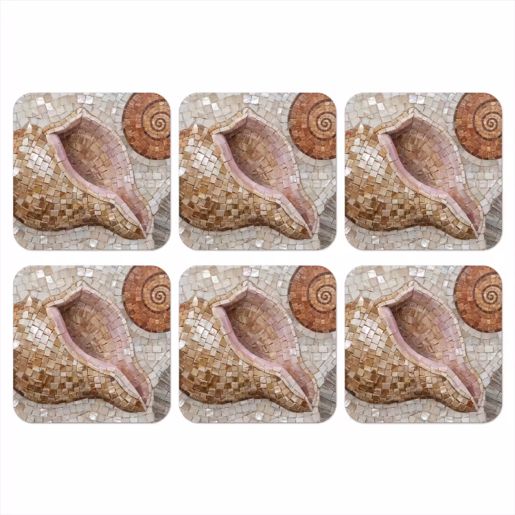Onderzetter - Schelp - Mozaïek - Zee - Beige - Modern — 1