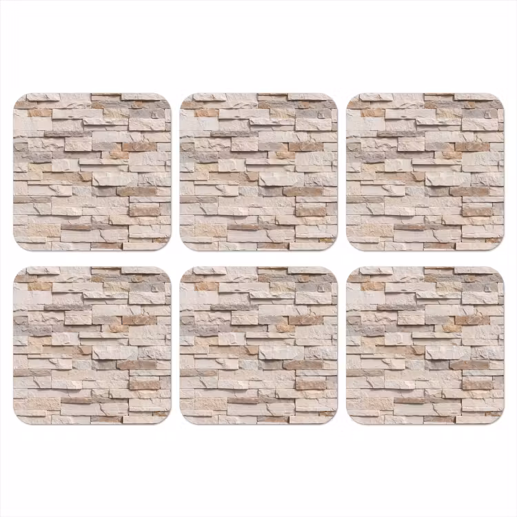 Onderzetter - Steen - Muur - Textuur - Rustiek - Beige — 1