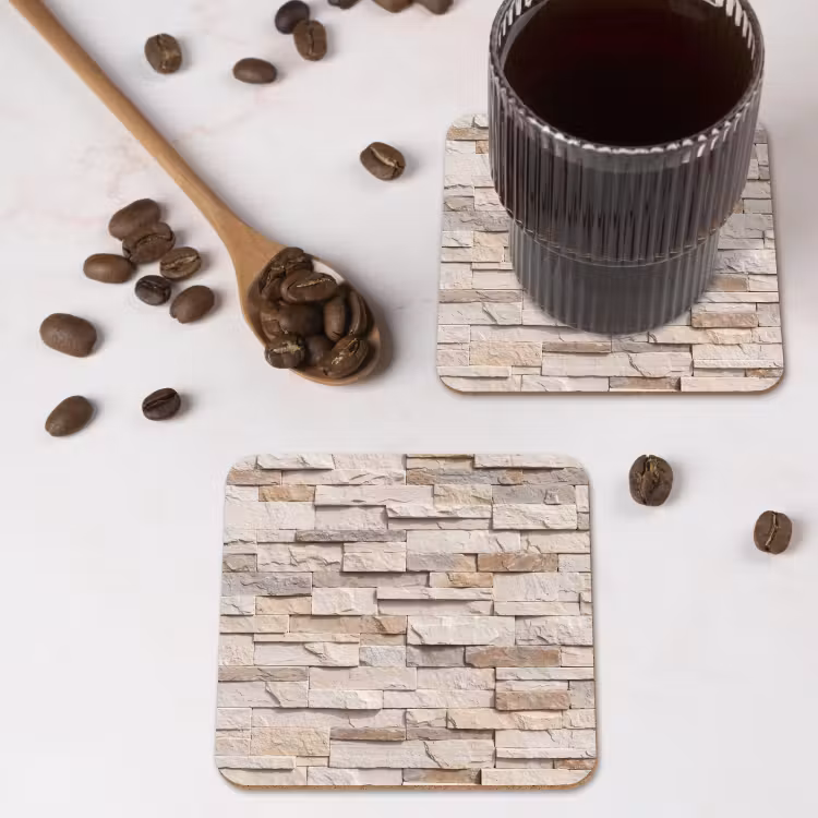 Onderzetter - Steen - Muur - Textuur - Rustiek - Beige — 4