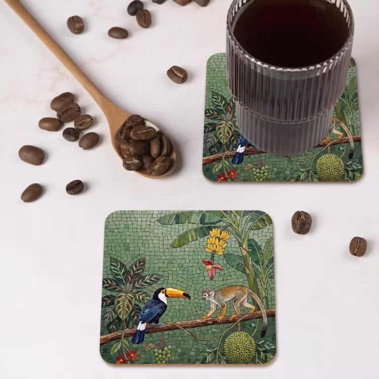 Onderzetter - Vogel - Dier - Jungle - Mozaïek - Natuur — 4