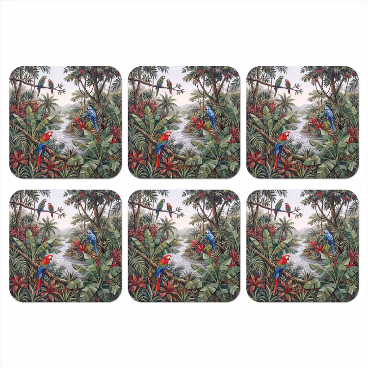 Onderzetter​ - Vogel - Jungle - Natuur - Mozaïek - Groen — 1