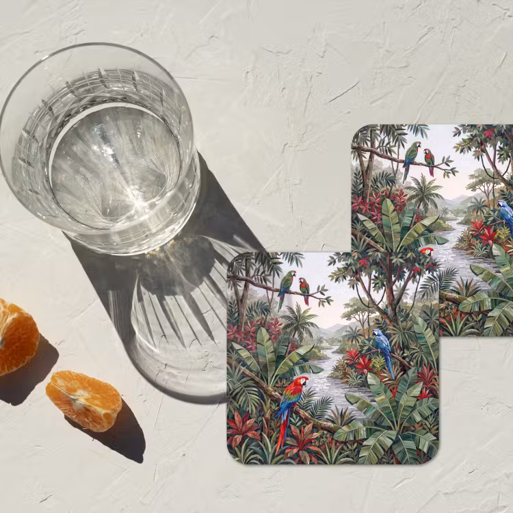 Onderzetter​ - Vogel - Jungle - Natuur - Mozaïek - Groen — 3