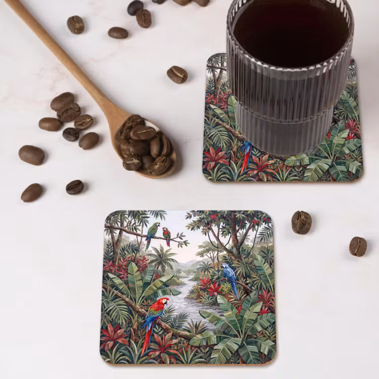 Onderzetter​ - Vogel - Jungle - Natuur - Mozaïek - Groen — 4