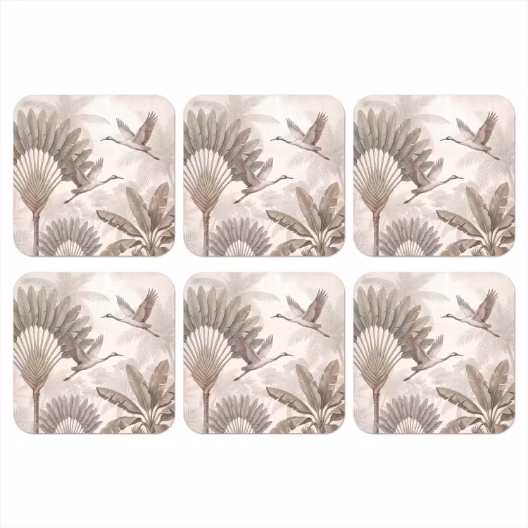 Onderzetter - Vogel - Tropisch - Jungle - Natuur - Beige — 1
