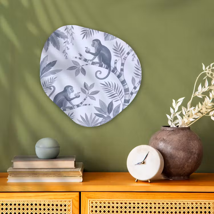 Organisch schilderij - Forex - Aap - Boom - Bladeren - Jungle - Illustratie — 2
