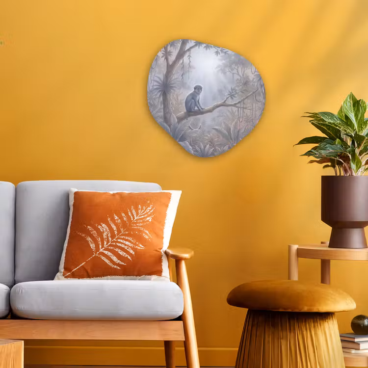 Organisch schilderij - Forex - Aap - Boom - Jungle - Natuur - Grijs — 3