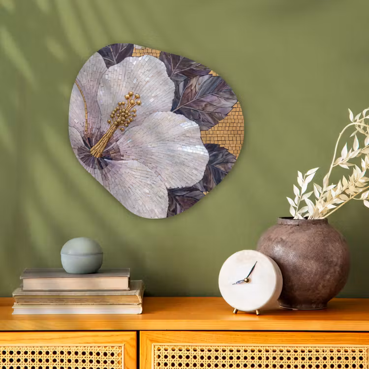 Organisch schilderij - Forex - Bloemen - Mozaïek - Kunst - Modern - Goud — 2