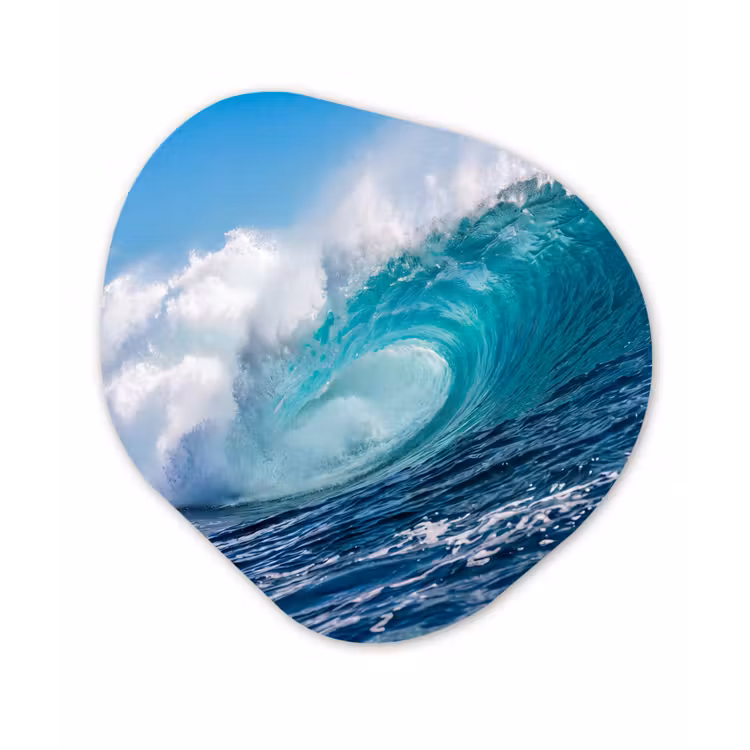 Organisch schilderij - Forex - Golf - Oceaan - Water - Dynamisch - Blauw — 1