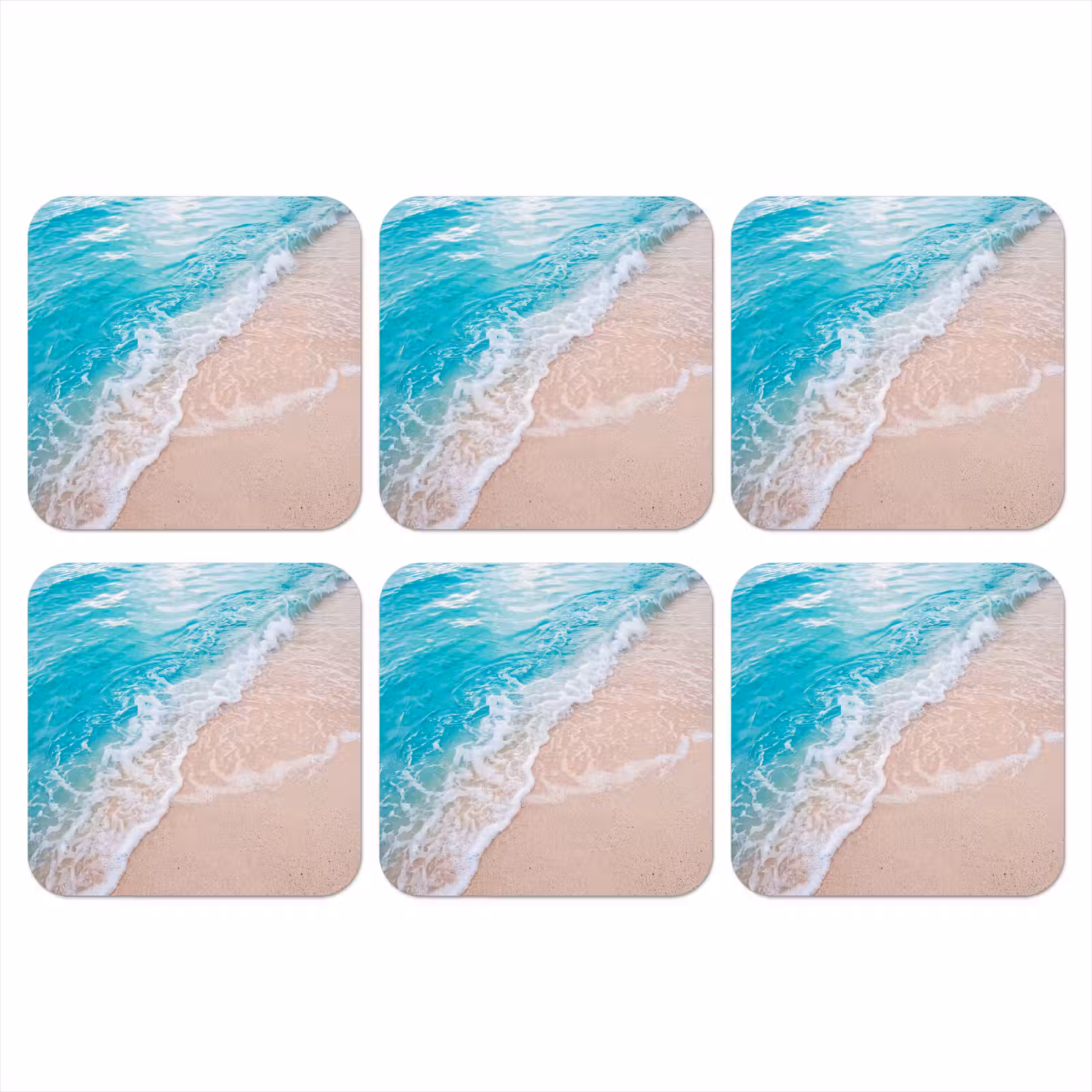 Onderzetter - Strand - Zee - Golf - Natuur - Blauw — 1