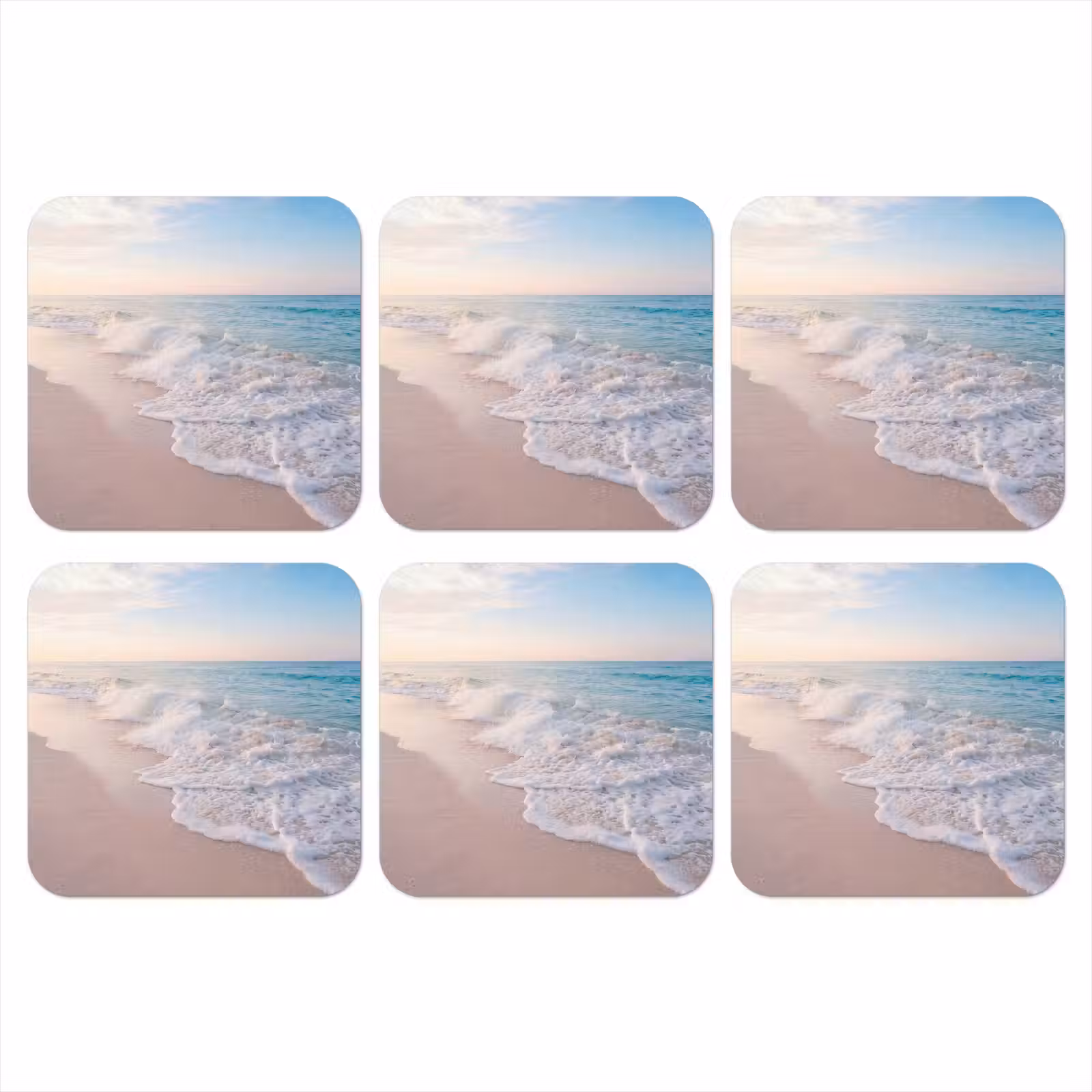 Onderzetter - Zee - Golven - Strand - Natuur - Wit — 1