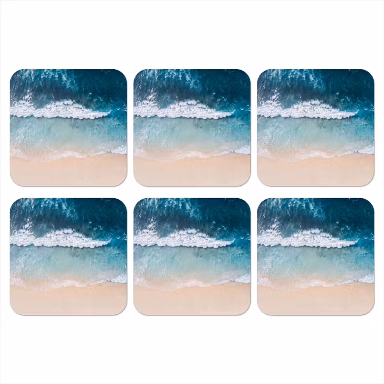 Onderzetter - Strand - Zee - Golven - Natuur - Blauw — 1