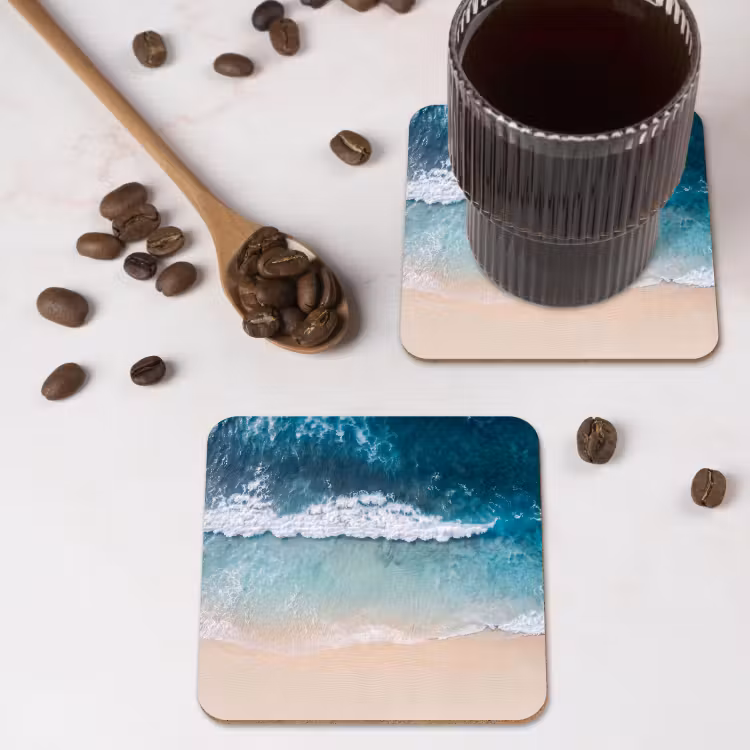 Onderzetter - Strand - Zee - Golven - Natuur - Blauw — 4