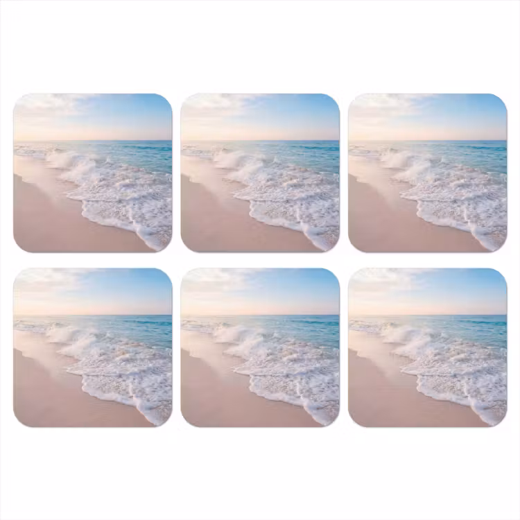 Onderzetter - Zee - Golven - Strand - Natuur - Wit — 1
