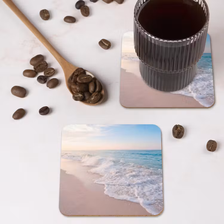 Onderzetter - Zee - Golven - Strand - Natuur - Wit — 4