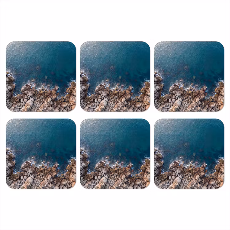 Onderzetter - Zee - Kustlijn - Natuur - Abstract - Blauw — 1