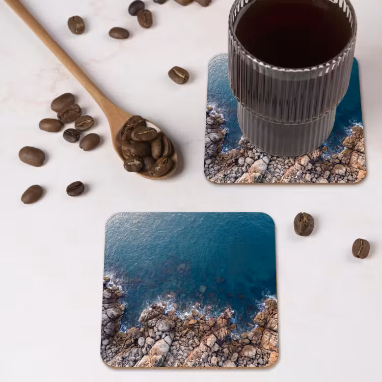 Onderzetter - Zee - Kustlijn - Natuur - Abstract - Blauw — 4