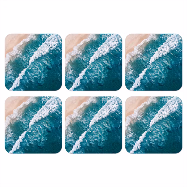 Onderzetter - Zee - Strand - Golven - Natuur - Blauw — 1