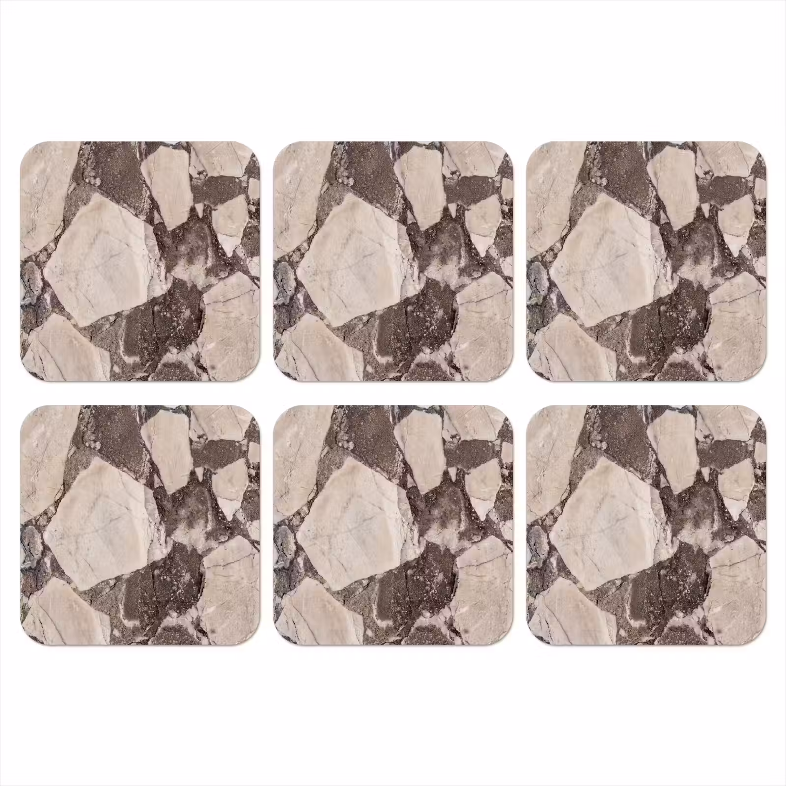 Onderzetter - Textuur - Marmer - Abstract - Beige - Bruin — 1