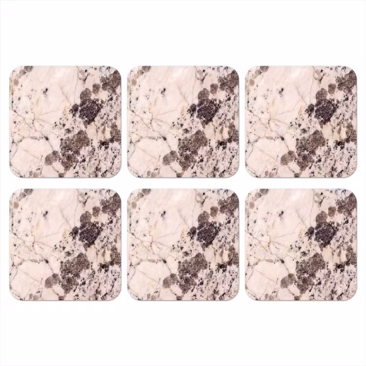 Onderzetter - Natuursteen - Patroon - Abstract - Beige - Grijs — 1
