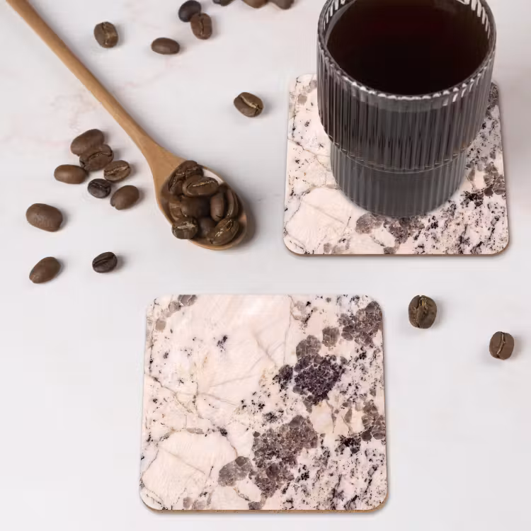 Onderzetter - Natuursteen - Patroon - Abstract - Beige - Grijs — 4
