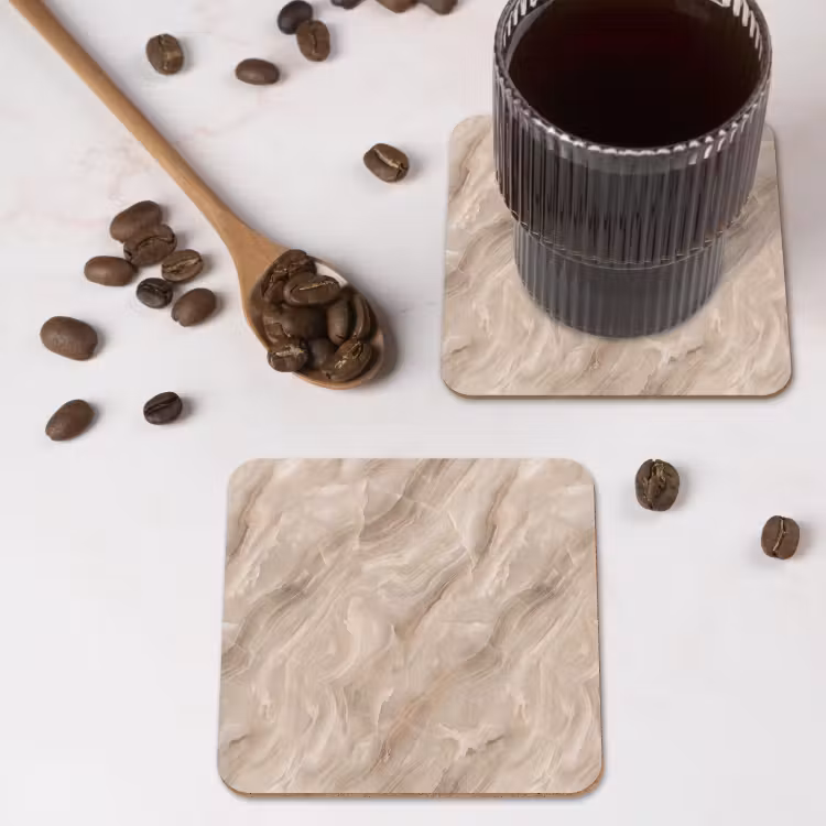 Onderzetter - Steen - Golvend - Abstract - Beige — 4