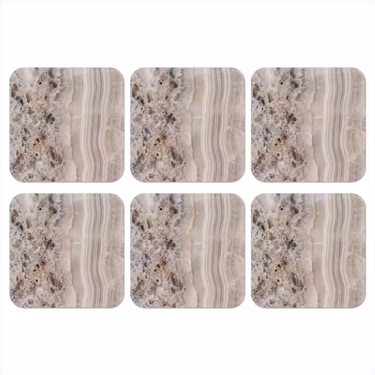 Onderzetter - Steen - Textuur - Abstract - Beige - Wit — 1