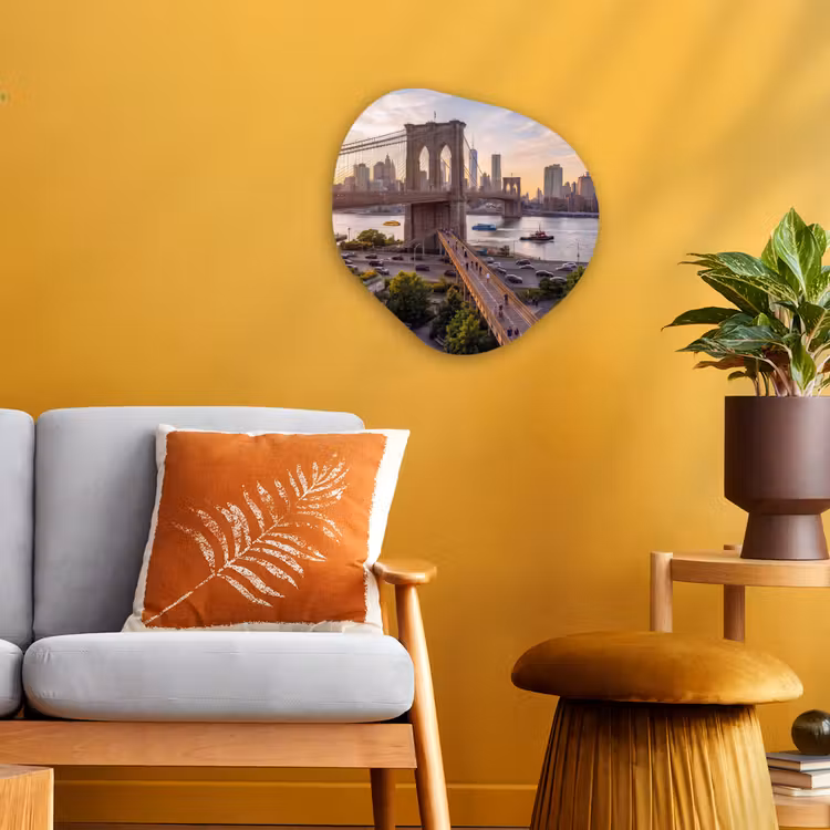 Organisch schilderij - Forex - Brug - Rivier - Stad - Zonsondergang - Architectuur — 3