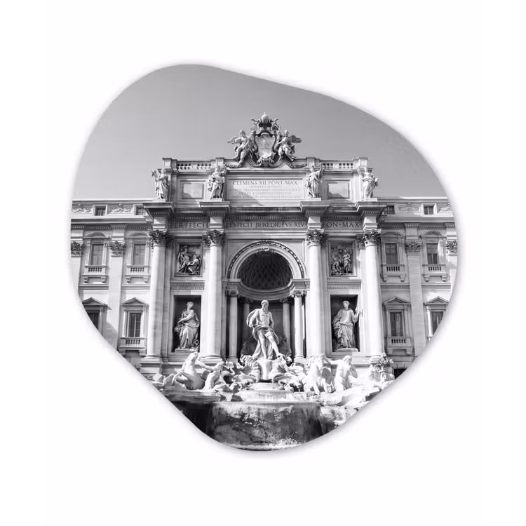 Organisch schilderij - Forex - Fontein - Beelden - Architectuur - Zwart-wit — 1