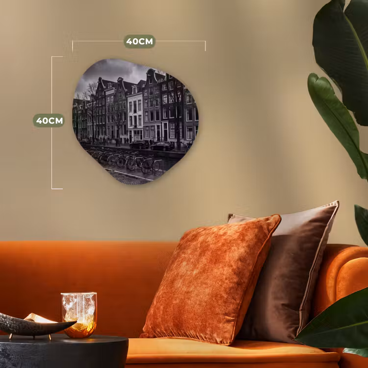 Organisch schilderij - Forex - Huis - Gracht - Amsterdam - Architectuur - Zwart-wit — 4