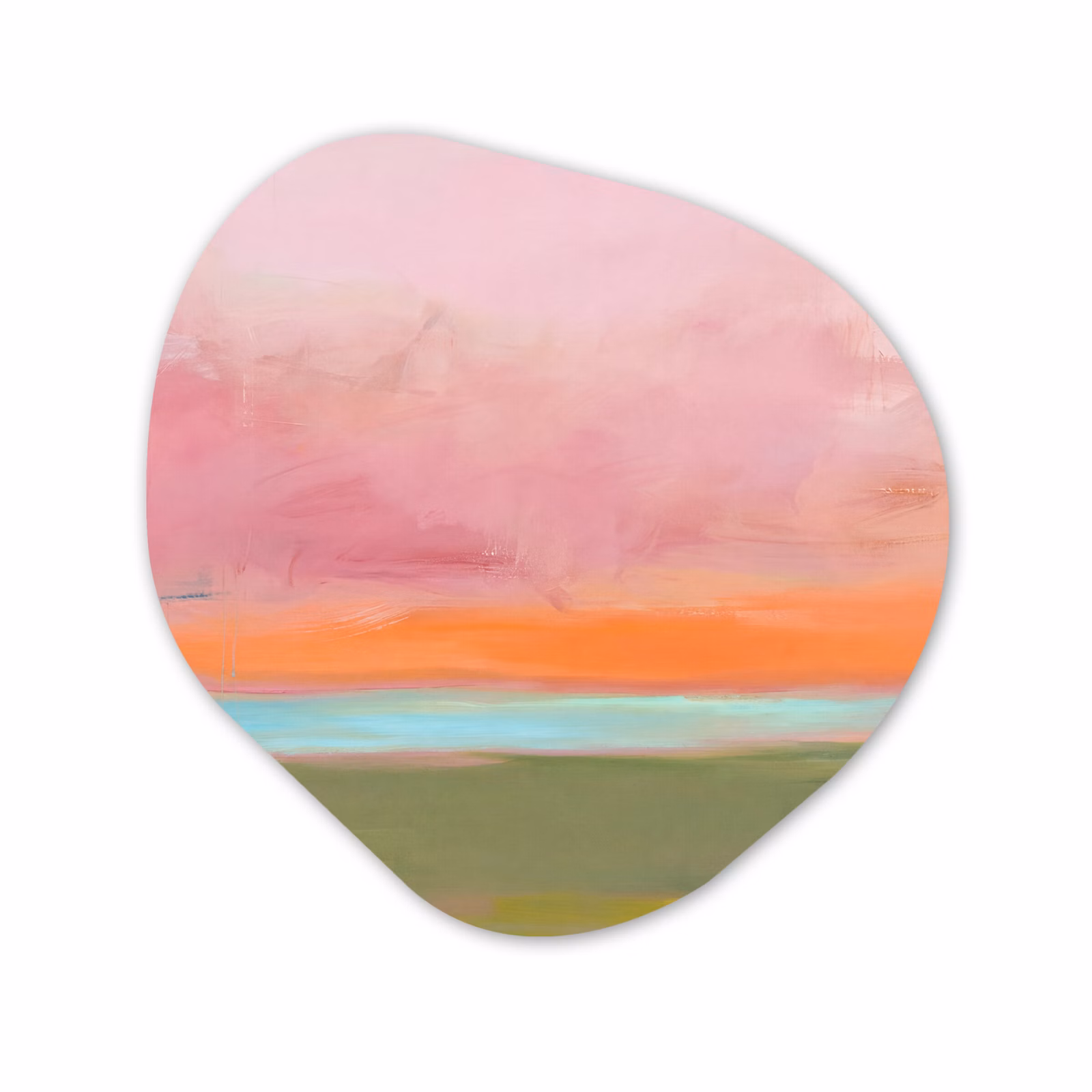 Organisch schilderij - Forex - Abstract - Landschap - Modern - Roze - Oranje — 1