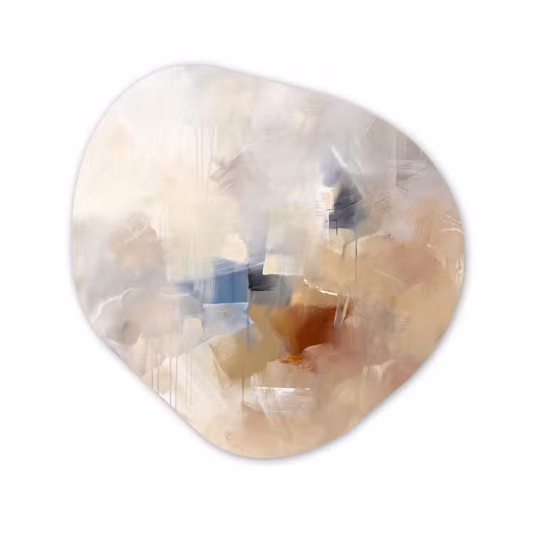 Organisch schilderij - Forex - Abstract - Borstelstreken - Modern - Beige - Kunst — 1