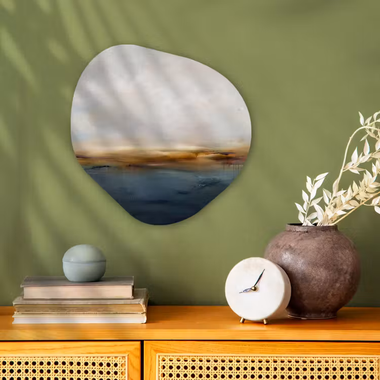 Organisch schilderij - Forex - Abstract - Horizon - Water - Modern - Beige — 2