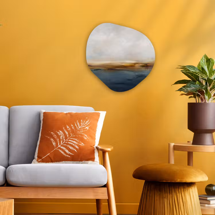 Organisch schilderij - Forex - Abstract - Horizon - Water - Modern - Beige — 3