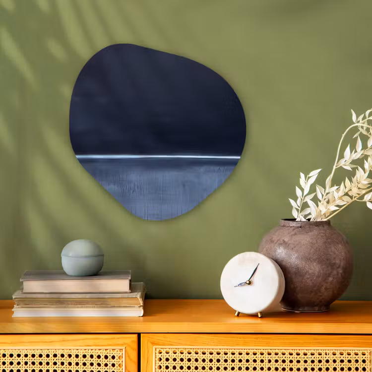 Organisch schilderij - Forex - Abstract - Horizontale lijn - Minimalistisch - Donkerblauw - Kunst — 2