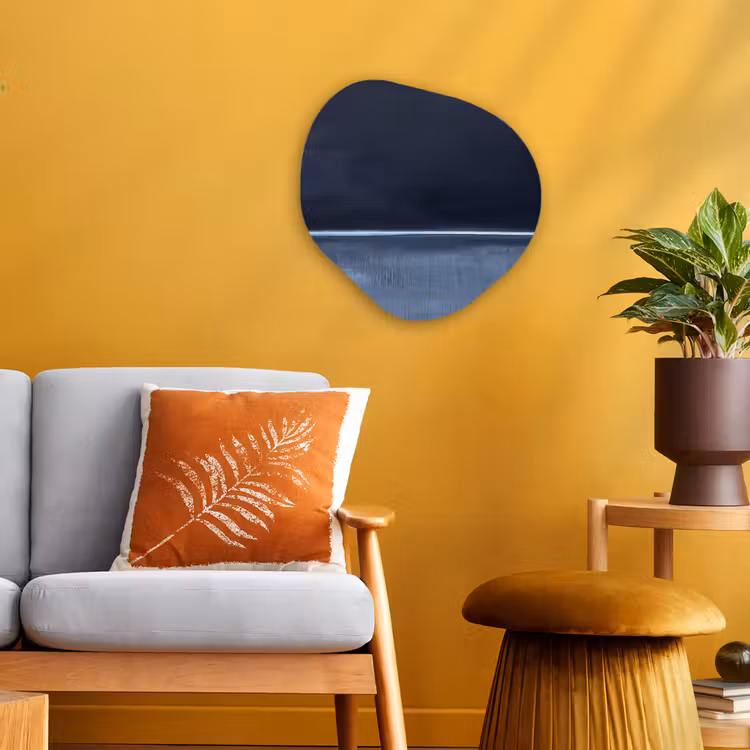Organisch schilderij - Forex - Abstract - Horizontale lijn - Minimalistisch - Donkerblauw - Kunst — 3