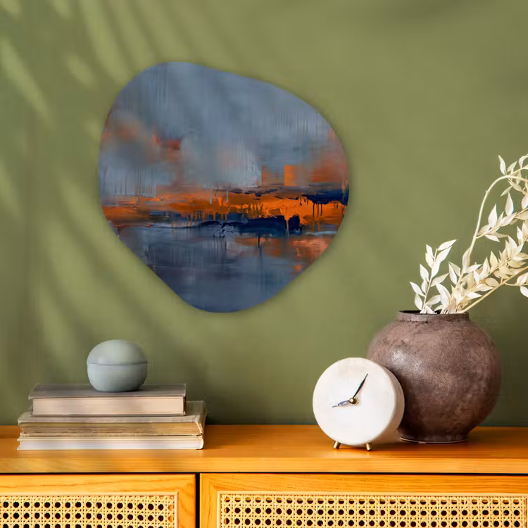 Organisch schilderij - Forex - Abstract - Kleuren - Modern - Oranje - Grijs — 2