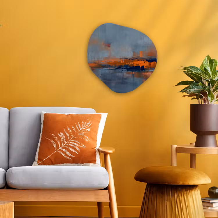 Organisch schilderij - Forex - Abstract - Kleuren - Modern - Oranje - Grijs — 3
