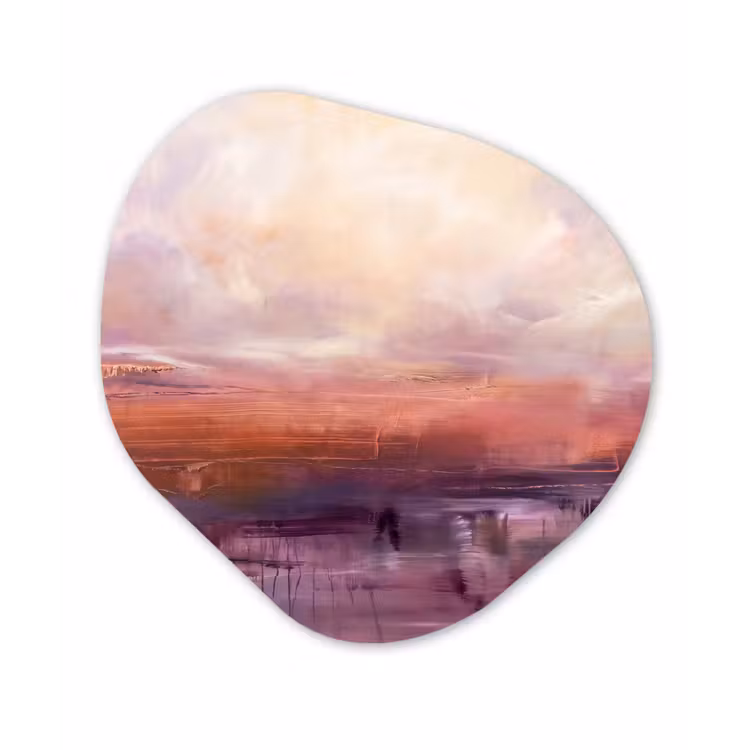 Organisch schilderij - Forex - Abstract - Landschap - Modern - Paars - Oranje — 1
