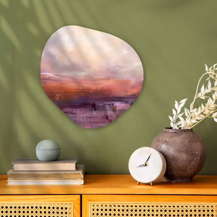 Organisch schilderij - Forex - Abstract - Landschap - Modern - Paars - Oranje — 2