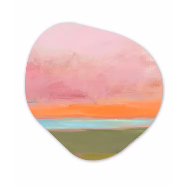 Organisch schilderij - Forex - Abstract - Landschap - Modern - Roze - Oranje — 1