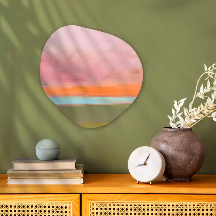 Organisch schilderij - Forex - Abstract - Landschap - Modern - Roze - Oranje — 2
