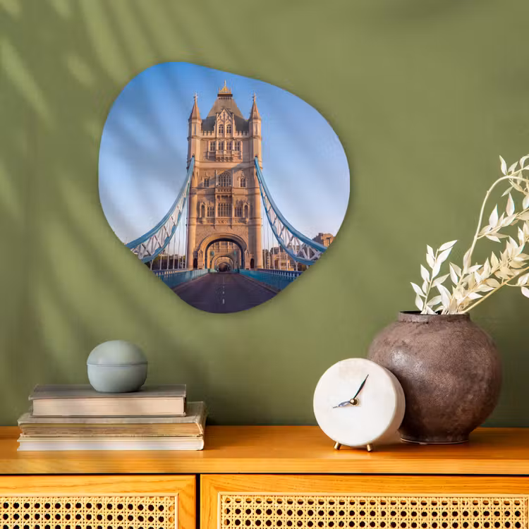 Organisch schilderij - Forex - Brug - Toren - Architectuur - Klassiek - Blauw — 2