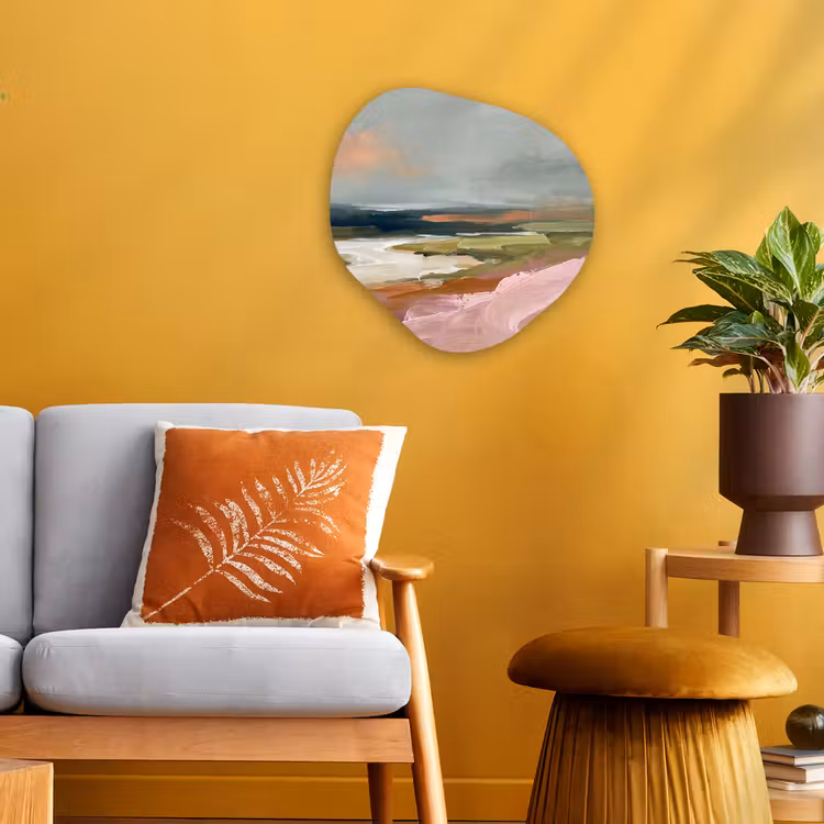 Organisch schilderij - Forex - Landschap - Rivier - Abstract - Roze - Groen — 3