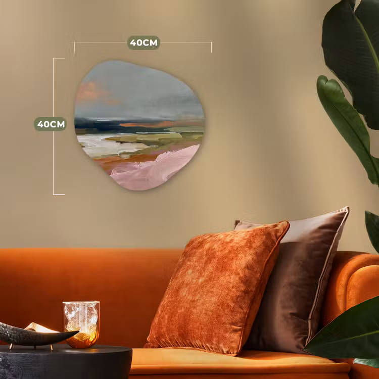 Organisch schilderij - Forex - Landschap - Rivier - Abstract - Roze - Groen — 4