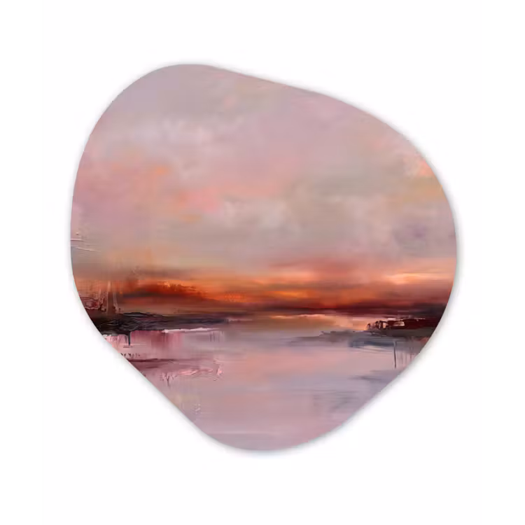 Organisch schilderij - Forex - Landschap - Zonsondergang - Abstract - Modern - Roze — 1