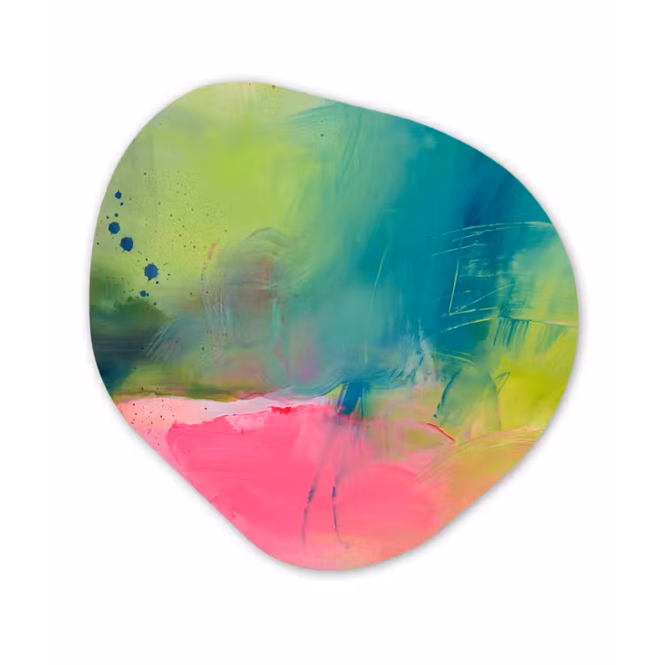 Organisch schilderij - Forex - Abstract - Kleuren - Modern - Groen - Roze — 1