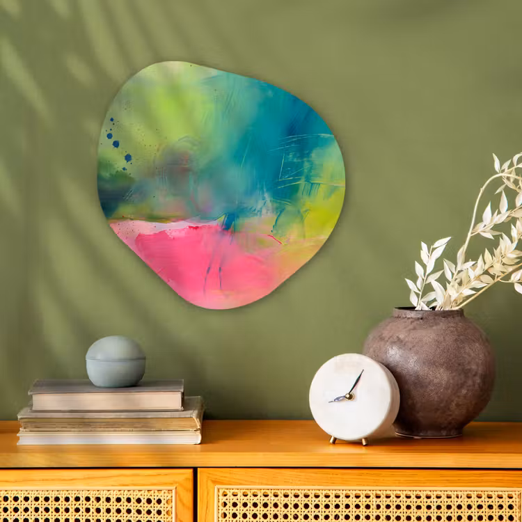 Organisch schilderij - Forex - Abstract - Kleuren - Modern - Groen - Roze — 2