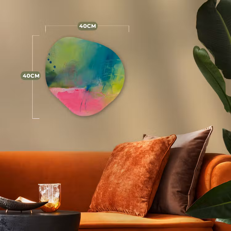 Organisch schilderij - Forex - Abstract - Kleuren - Modern - Groen - Roze — 4