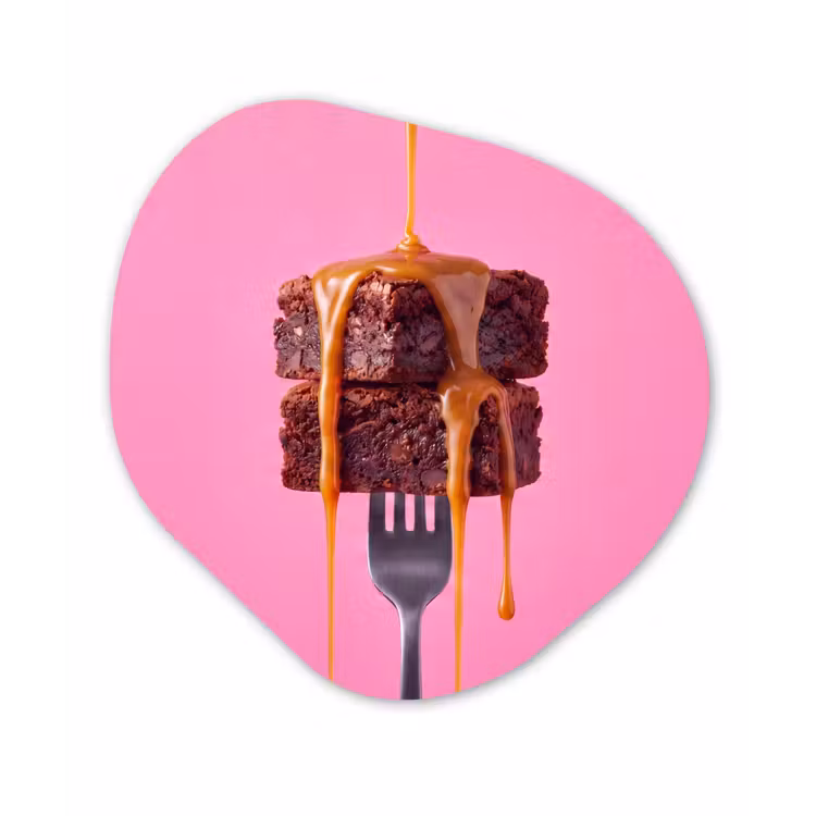 Organisch schilderij - Forex - Brownie - Karamel - Eten — 1