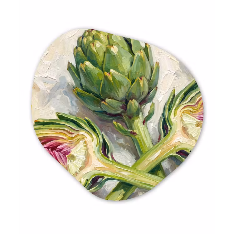 Organisch schilderij - Forex - Artisjok - Citroen - Eten — 1